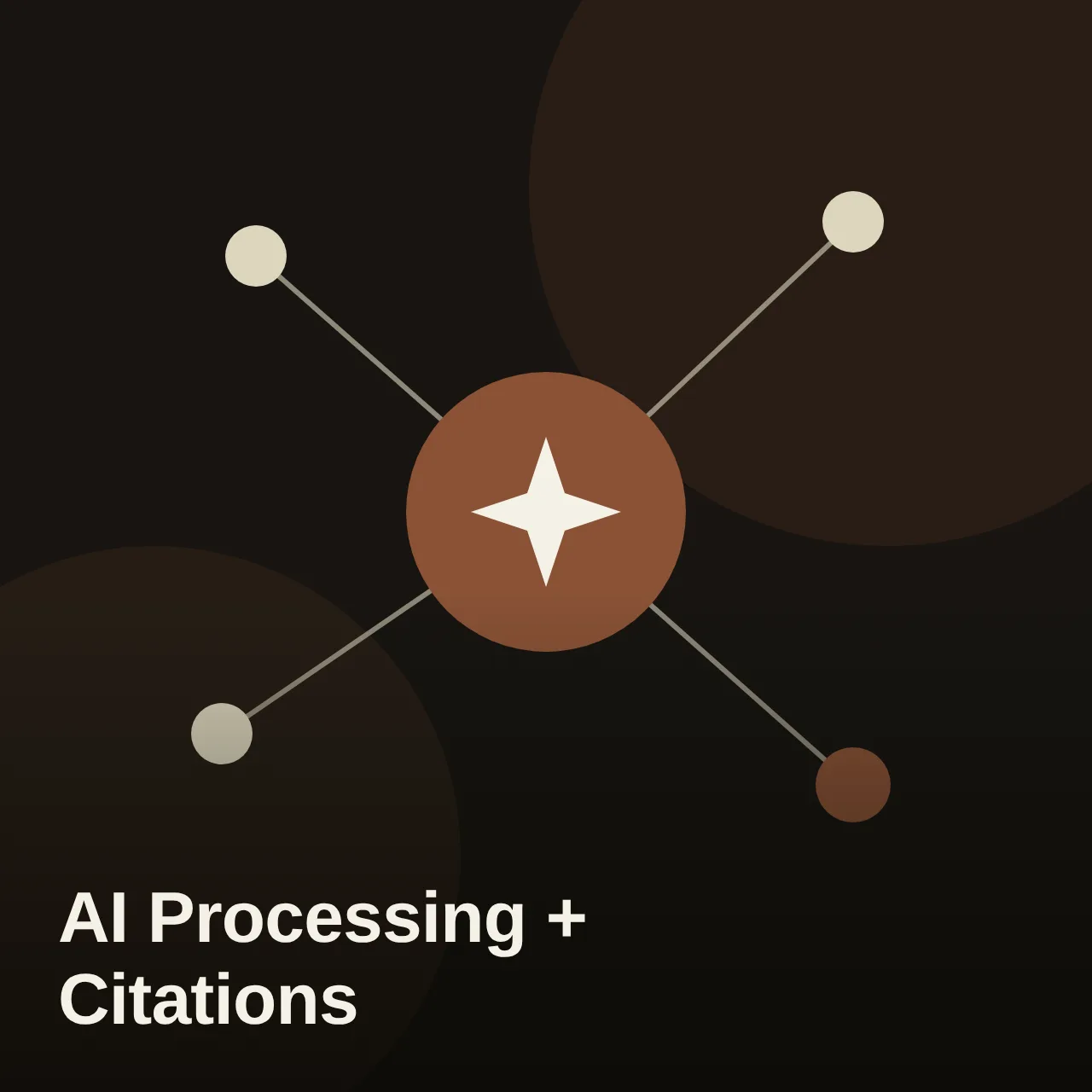 AI Processing + Citations — network graphic with sparkle icon